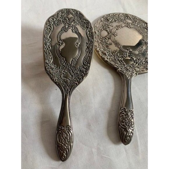 Vintage Vanity Silver Plated Hand mirror brush & comb set - Picture 5 of 16